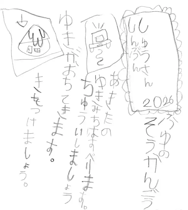 よくみえないまどとやねからおちているゆき